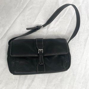 Ann Taylor Shoulder Bag Black Leather